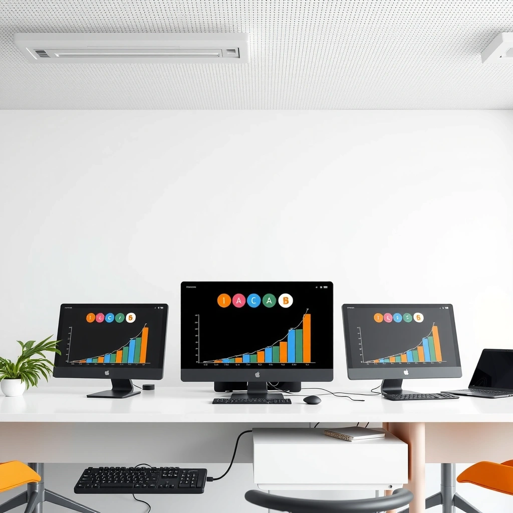 Modern office workspace representing growth and success
